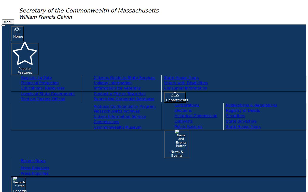 Milton resident lookup using the Massachusetts business-entity search