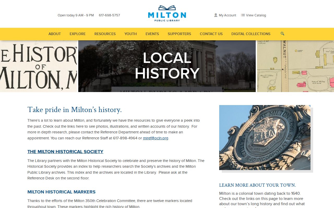 Milton city directory research resources on the Milton Public Library local-history page