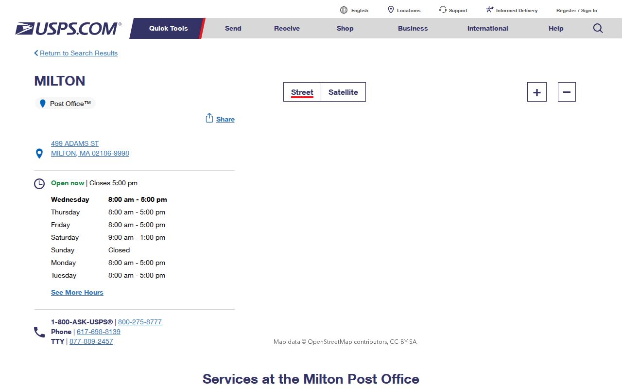 Milton ZIP code directory USPS Milton Post Office listing