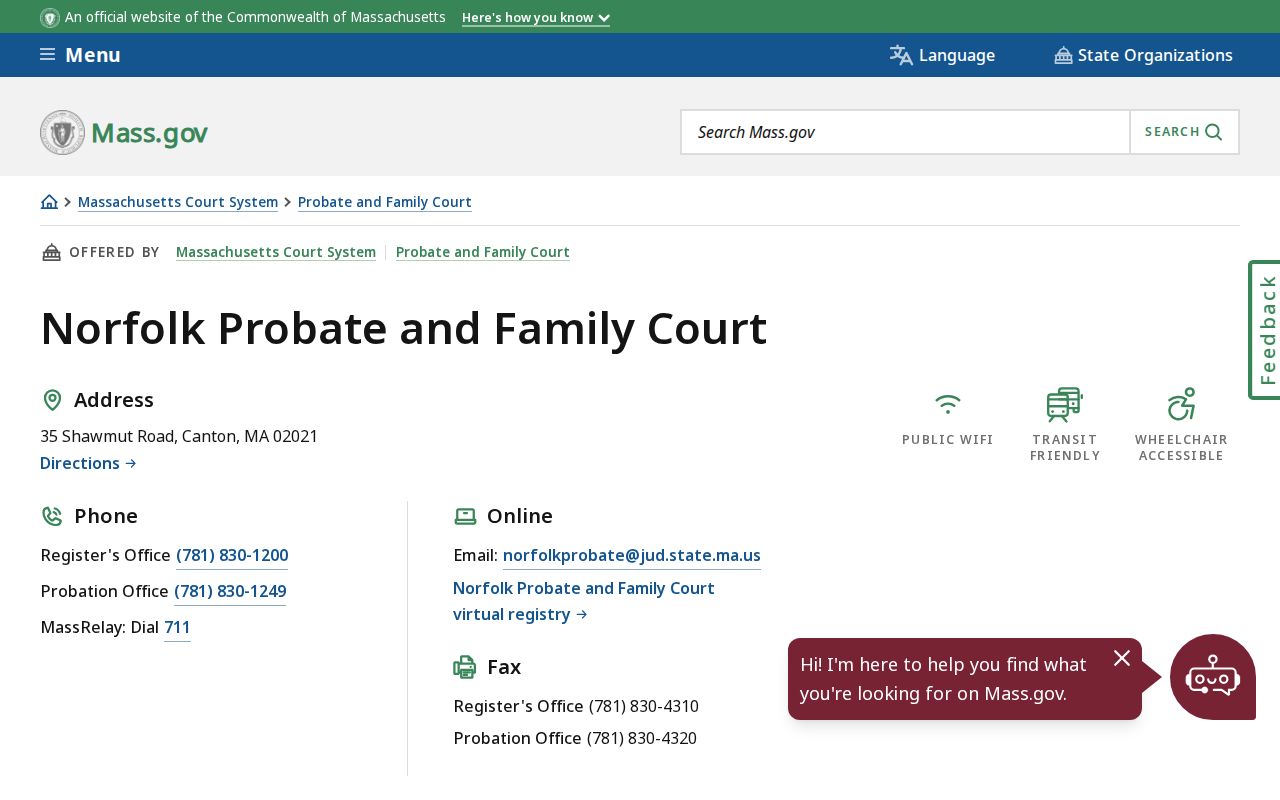 Milton resident lookup route through Norfolk Probate and Family Court